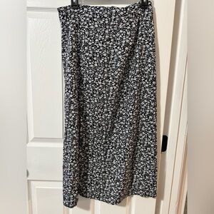 Floral Black and White Women's Skirt
